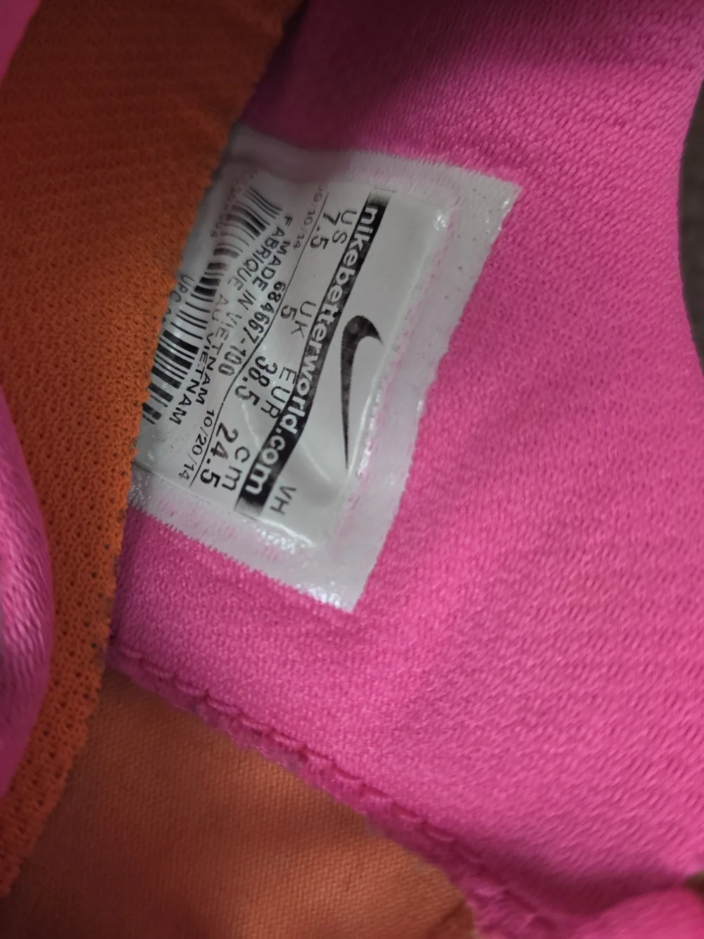 Nike Women's White Sneakers with Pink and Orange Accents - Picture 6 of 6
